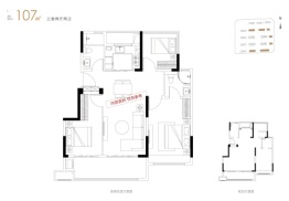 伟星珑胤台3室2厅1厨2卫建面107.00㎡