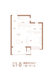 新松·未来ONE1室1厅1厨1卫建面59.00㎡