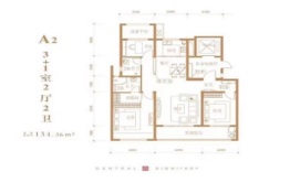 鑫马央玺3室2厅1厨2卫建面134.36㎡