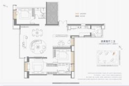 万达御湖汉印4室2厅1厨2卫建面227.00㎡