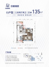 中核锦苑3室2厅1厨2卫建面135.00㎡