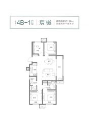 金地和樾春晓4室2厅1厨2卫建面128.00㎡