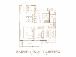 海马公园3室2厅1厨2卫建面124.00㎡