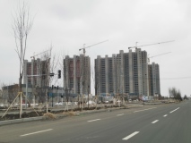 深哈·万科城在建工地远景图