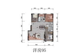 汇置公园City3室2厅2卫建面95.00㎡