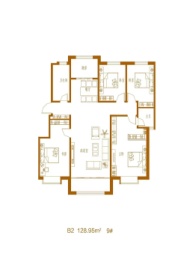 锦绣淄江3室2厅1厨2卫建面128.95㎡