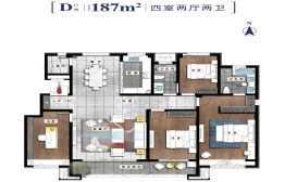 蓝海馨园二期4室2厅2卫建面187.00㎡