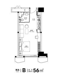 曲建·唐寓建面56.00㎡