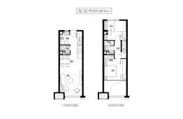 保利时代2室2厅1厨2卫建面59.83㎡