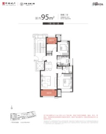 中海公园上城3室2厅1厨1卫建面95.00㎡