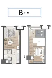 百瑞时代2室2厅1厨2卫建面41.00㎡