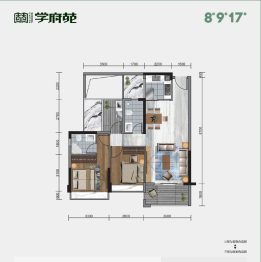 利川学府苑2室2厅1厨2卫建面89.79㎡