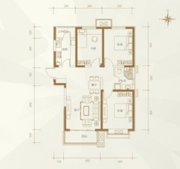 国力五期3室2厅1厨1卫建面122.98㎡