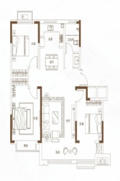 名仕文苑3室2厅1厨1卫建面123.75㎡