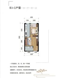 中惠万达一品居1室1厅1厨1卫建面49.03㎡