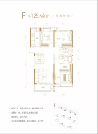 幸福湾·星锦3室2厅1厨2卫建面125.44㎡