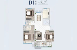 朗飞·东湖名都3室2厅1厨2卫建面131.00㎡