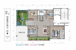 金禾·御鉴东方4室2厅1厨2卫建面148.55㎡