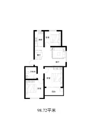 南域熙苑3室2厅1厨1卫建面98.72㎡