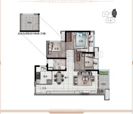 中国铁建·铁建城3室2厅1厨1卫建面78.0㎡