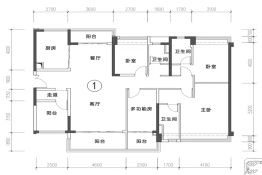 映月湖保利天珺5室2厅1厨3卫建面188.00㎡