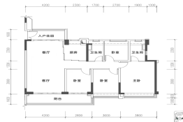 映月湖保利天珺4室2厅1厨2卫建面143.00㎡