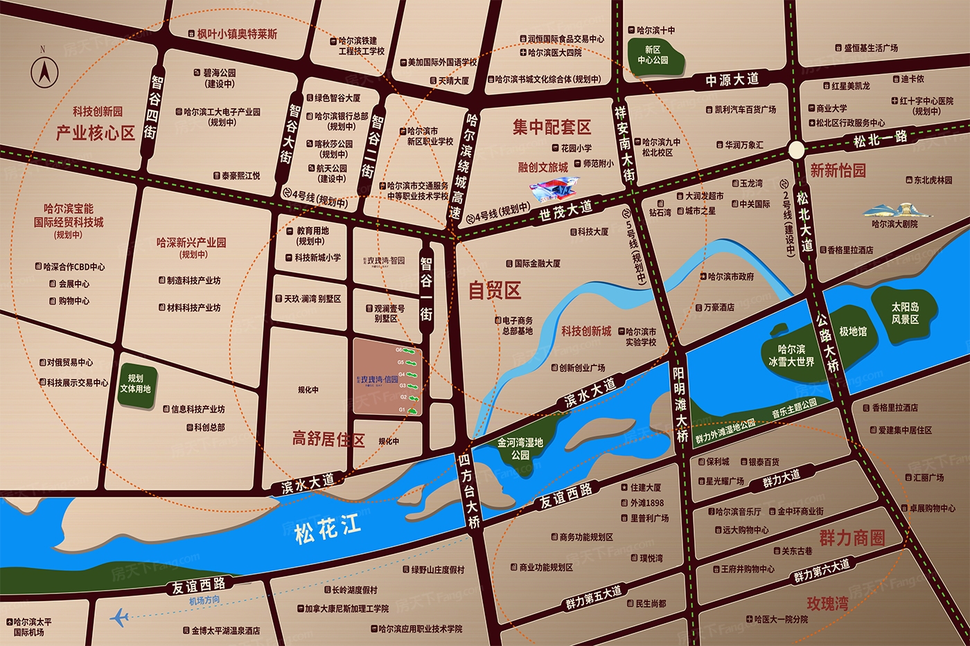 玫瑰湾信园交通图