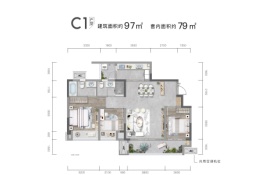 荣盛鹿山府3室2厅1厨2卫建面97.00㎡