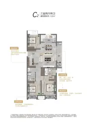 保利大都汇3室2厅1厨2卫建面125.0㎡