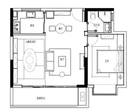 中投里城布谷布谷2室2厅1厨1卫建面75.00㎡