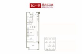 建投时光1室1厅1厨1卫建面47.37㎡