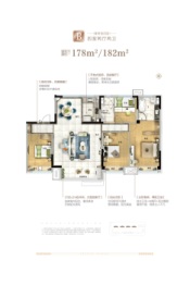 高密碧桂园御珑府4室2厅1厨2卫建面178.00㎡