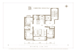 百福嘉苑3室2厅1厨2卫建面128.00㎡