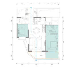 万华·江东麓岛2室2厅1厨2卫建面115.00㎡