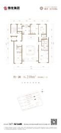 东岸国际三期怡然居4室2厅1厨3卫建面218.00㎡