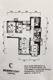 天津华侨城天鹅堡·观筑3室2厅1厨2卫建面120.0㎡