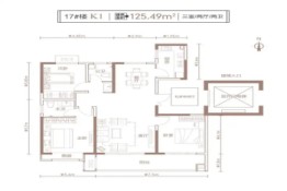 信合公园里3室2厅1厨2卫建面125.49㎡