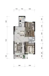 碧桂园凤凰城天域三期3室2厅1厨1卫建面99.0㎡