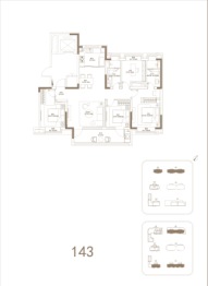 金地·大成汇文府4室2厅1厨2卫建面143.00㎡