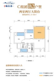 博象·咏山水2室2厅1厨1卫建面47.59㎡