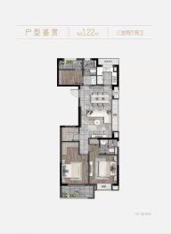 绿城金茂·凤悦印湖3室2厅1厨2卫建面122.00㎡