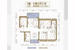 福濠华庭4室2厅1厨2卫建面121.66㎡
