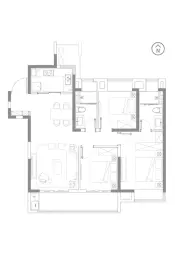 招商滨江道3室2厅1厨2卫建面117.00㎡