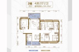 福濠华庭4室2厅1厨2卫建面109.29㎡