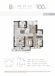 B1户型建面约100㎡