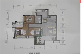 丰荣翡翠汀兰2室2厅1厨2卫建面87.88㎡