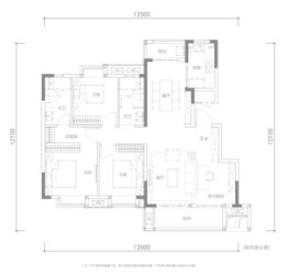 天创·揽月府3室2厅1厨2卫建面121.00㎡