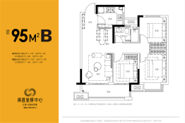 旭辉中心3室2厅1厨1卫建面95.00㎡