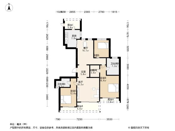 浙铁绿城·玫瑰园户型图