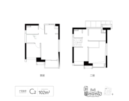 五矿崇文金城4室2厅1厨1卫建面102.00㎡